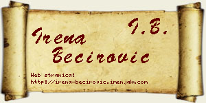 Irena Bećirović vizit kartica